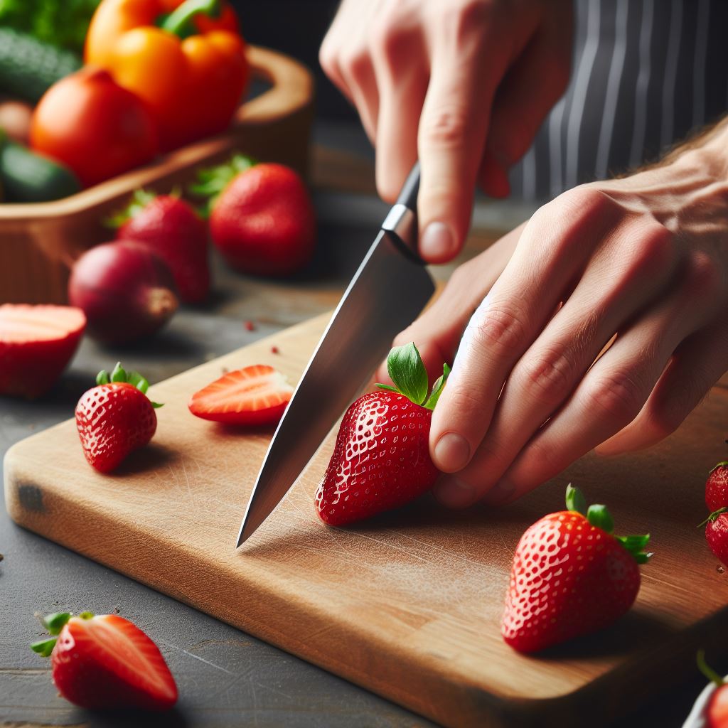 a paring knife used for cutting