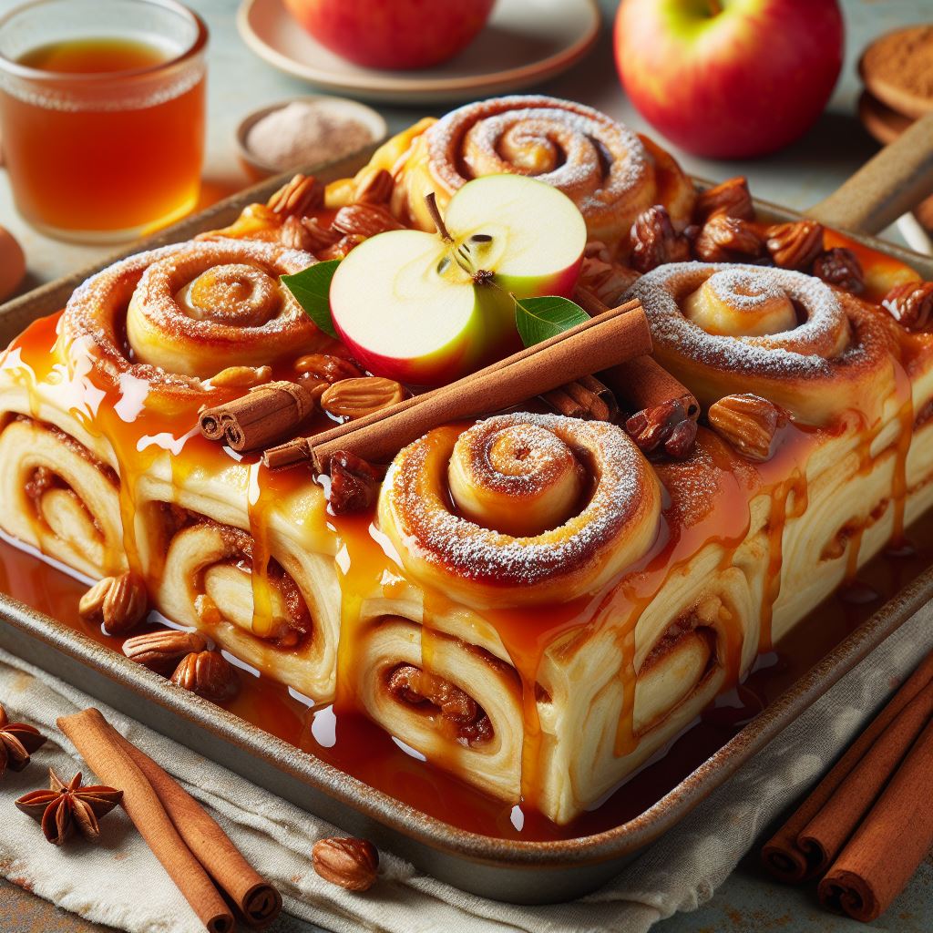 Caramel Apple Cinnamon Roll Lasagna