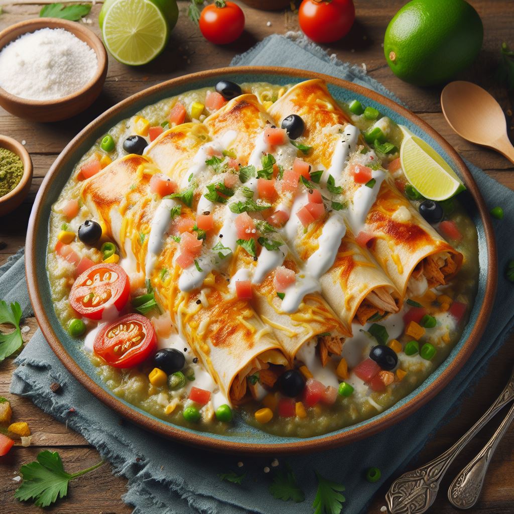 Enchanted Sour Cream Chicken Enchiladas