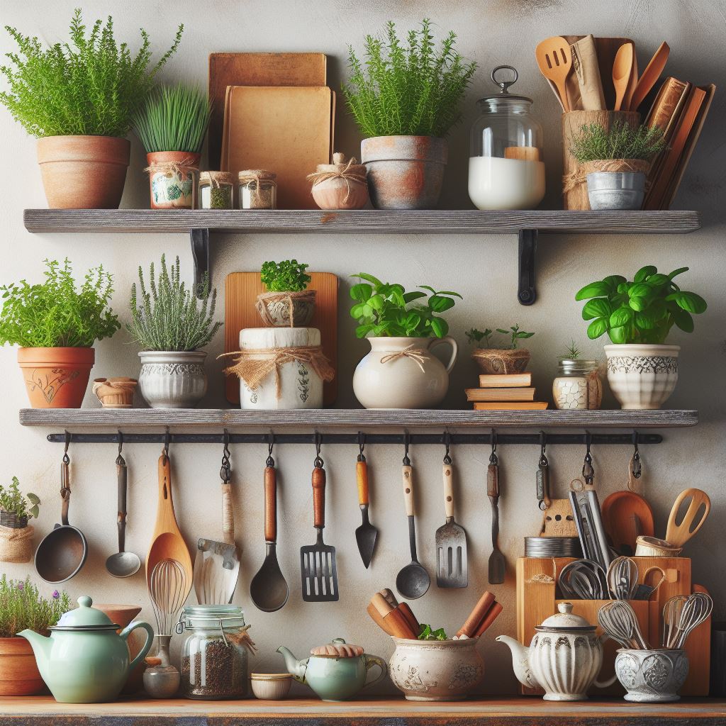  Decorate Floating Shelves in Kitchen