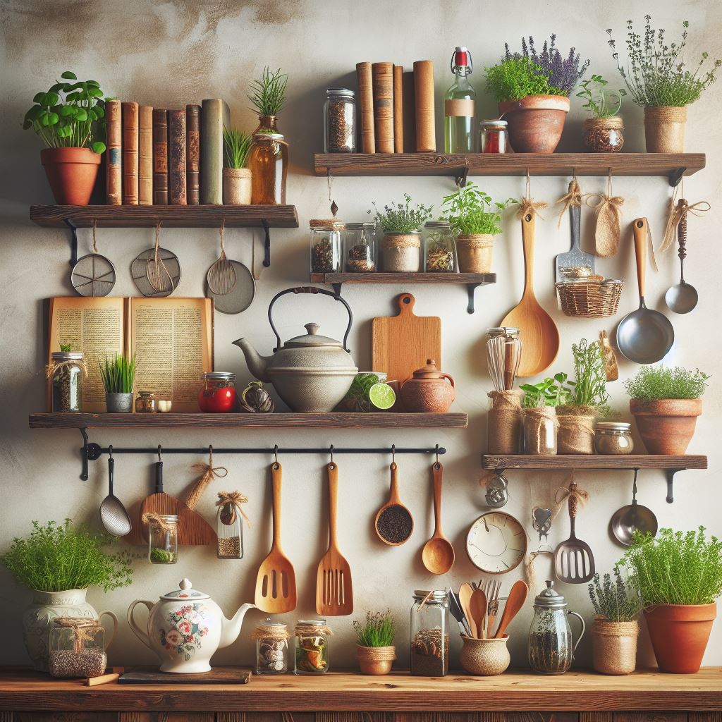 Decorate Floating Shelves in Kitchen